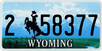 WY license plate 258377