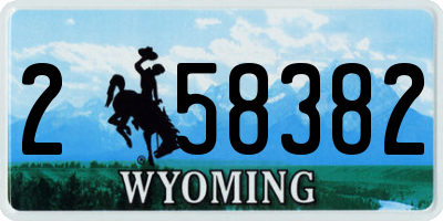 WY license plate 258382