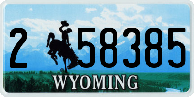 WY license plate 258385