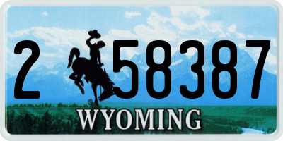 WY license plate 258387