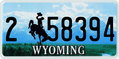 WY license plate 258394