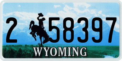 WY license plate 258397