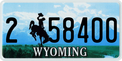 WY license plate 258400
