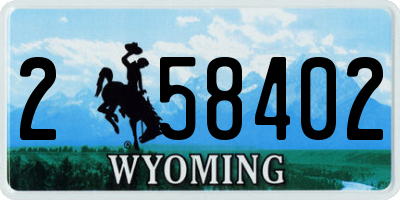 WY license plate 258402