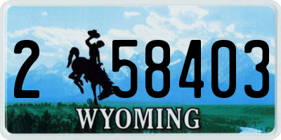 WY license plate 258403