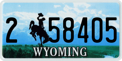 WY license plate 258405
