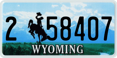 WY license plate 258407