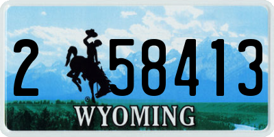WY license plate 258413