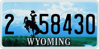 WY license plate 258430