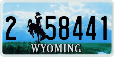 WY license plate 258441