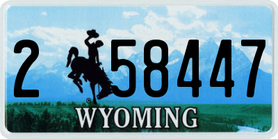 WY license plate 258447