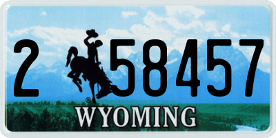 WY license plate 258457