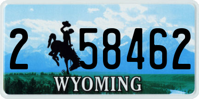 WY license plate 258462