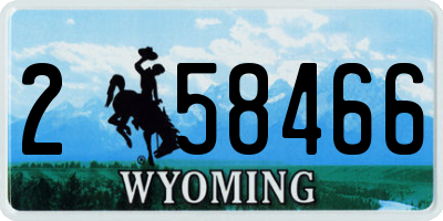 WY license plate 258466