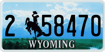 WY license plate 258470