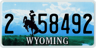 WY license plate 258492