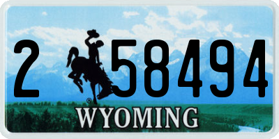 WY license plate 258494