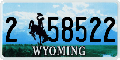 WY license plate 258522