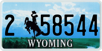 WY license plate 258544