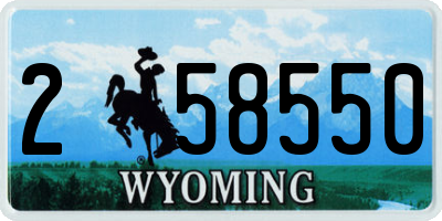 WY license plate 258550