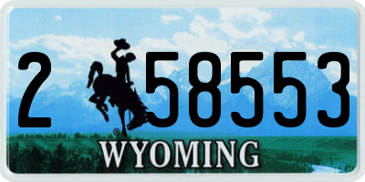 WY license plate 258553