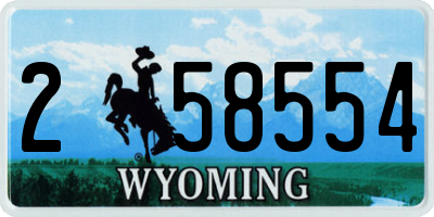 WY license plate 258554
