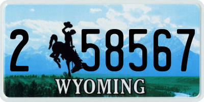 WY license plate 258567