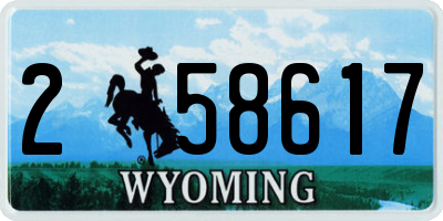 WY license plate 258617