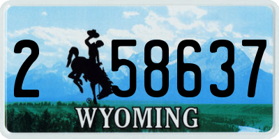 WY license plate 258637