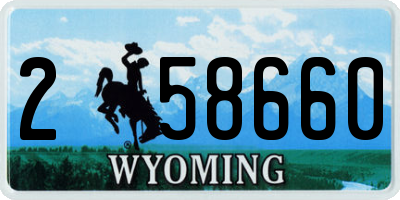 WY license plate 258660