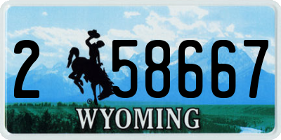 WY license plate 258667