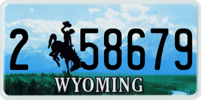 WY license plate 258679