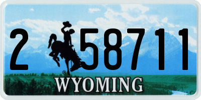 WY license plate 258711