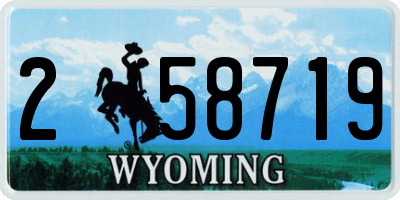 WY license plate 258719