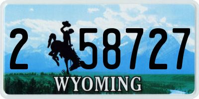 WY license plate 258727