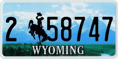 WY license plate 258747