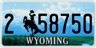 WY license plate 258750