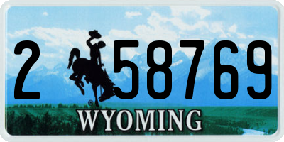 WY license plate 258769