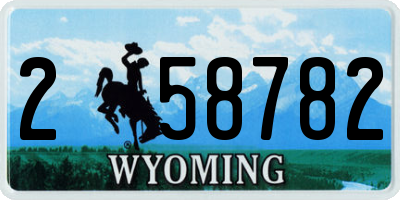 WY license plate 258782