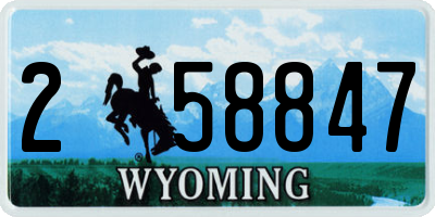 WY license plate 258847