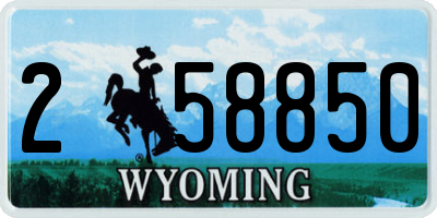 WY license plate 258850