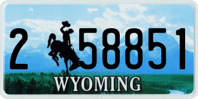 WY license plate 258851