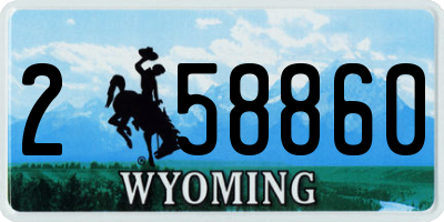 WY license plate 258860