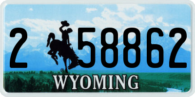 WY license plate 258862