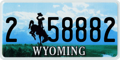 WY license plate 258882