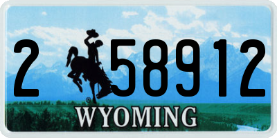 WY license plate 258912