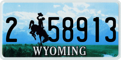 WY license plate 258913