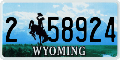 WY license plate 258924