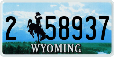 WY license plate 258937