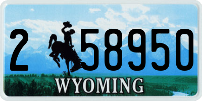 WY license plate 258950